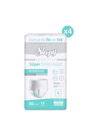 Sleepy Sensitive Antibakteriyel Emici Külot Large 30x4 120 Adet