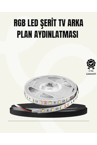 Tv Arkası Led Şerit Işık Otomatik Açma Kapama Özellikli 2mt Çok Renkli