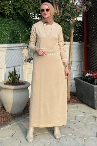 Rabia Şamlı Samanyolu Taş Triko Elbise Normal