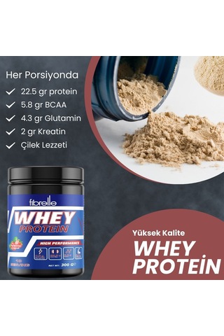Fibrelle Whey Protein Çilek Aromalı 300 G Çilek
