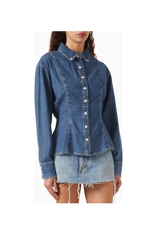 Banana Cici Mavi Rose Gömlek - Denim - Klasik & Modern Tasarım, Fitted Silhouette & Düğmeli Ön