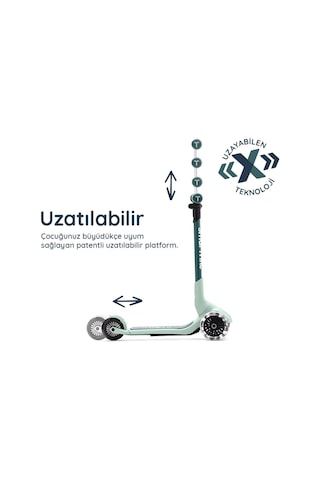 Smartrike Xtend Mini-ride 4 Aşamalı Büyüyen Oturaklı Scooter 1-9 Yaş Katlanabilir Led Tekerlekli Sage Green