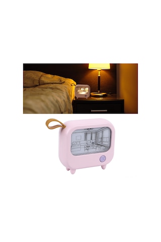 Shineyee Usb Şarjlı Masaüstü Mini Isı Işık Tablo Gece Lambası Batarya Dahil - Pembe Renk, 2 Işık Modu, Led Tek Düğme Kontrol Pembe