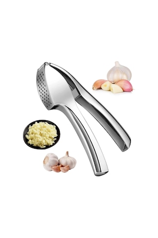 Sarımsak Presi Paslanmaz Çelik Sarımsak Kıyma Sarımsak Kırıcı Gümüş