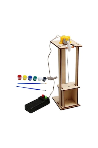 ECE Asansör Modeli Yapma Deney Seti Kumandalı Tornavida Ve Boya Seti İle Demonte