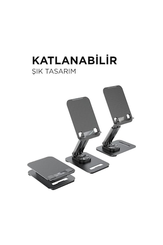 Torima JX-035 Katlanabilir Yükseklik Ayarlı Masaüstü Telefon Ve Tablet Standı Siyah