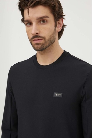 Guess Erkek Tech Stretch Cn Sweatshirt - Siyah Siyah