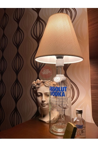 Absolut Şişe Abajur Tasarım Beyaz