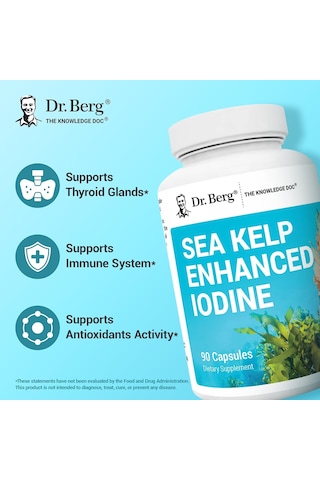 Dr. Berg Sea Kelp Enhanced Iodine - Seaweed Blend Includes Klamath Blue-green Algae & Sea Kelp - 90