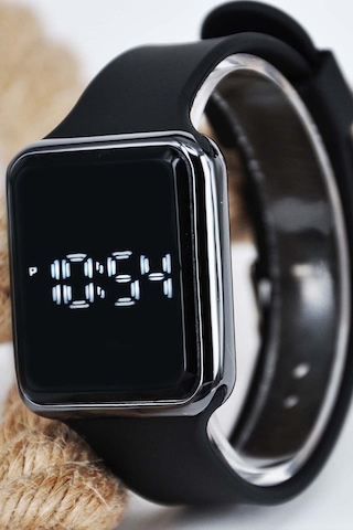 Sonsuzsaat Su-561 Siyah Silikon Kordonlu Led Dokunmatik Unisex Kol Saati