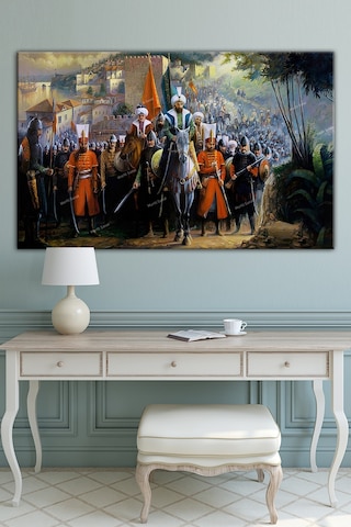 İstanbulun Fethi Fatih Sultan Mehmet Şehre Giriş Kanvas Tablo 30 x 20