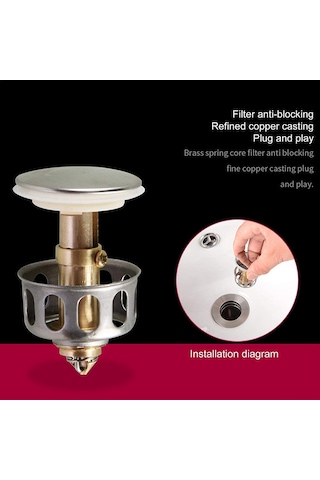 Mufunye Evler İçin Tuvalet, Lavabo Ve Banyo Kanalakışı Önleyici, Basınçlı Açma-kapama Fonksiyonu, Bakır Ve Silikon Materyal, 2 Adet Paket Gümüş