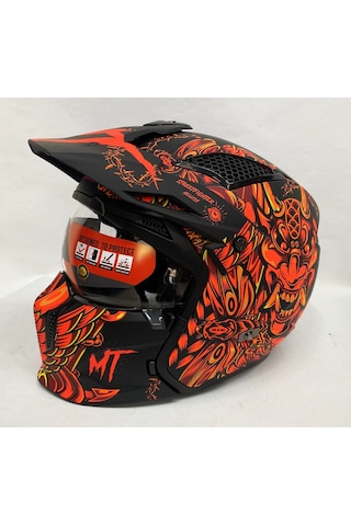 Şefaf ve Siyah Cam + Mt Streetfighter Sv Hellish B5 Modüler Motosiklet Kaskı