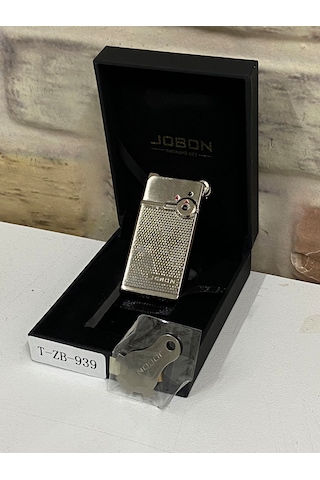 Jobon Çift Ateşlemeli Gaz Açıp Kapatmalı Gri Renk Kişiye Özel Çak