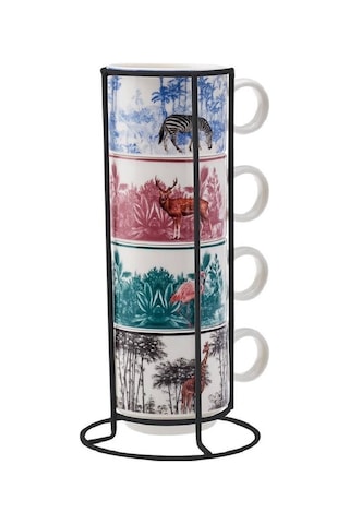 Karaca Jungle 5 Parça Standlı Çay Fincanı Seti 160 Ml