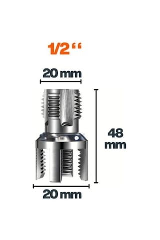 1/2 20 Mm İç Dış Plastik Boru Diş Açma Seti 1/2 İnç Borularla Uyumlu