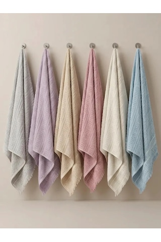 Botti Home %100 Pamuk Jakarlı Banyo Havlusu 100 X 150 Cm Çeyizlik Yumuşak Dokulu Havlu Bej