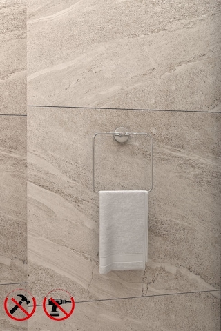 Alper Banyo Ceria Krom Eko Kare Havluluk, Havlu Askısı, İster Yapıştır İster Montajla Krom