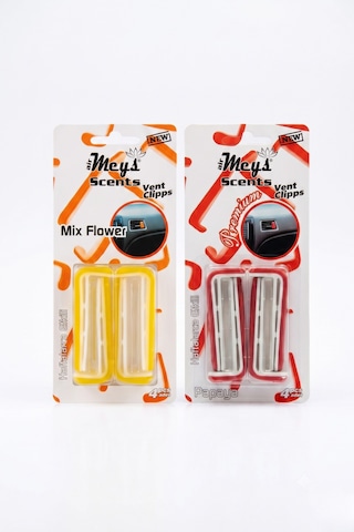 Kemboss Sarı Kırmızı Araç Klima Kokusu 2'li Set Mix Flower & Papaya Vent Clip Oto Kokusu Sarı - Kırmızı Set