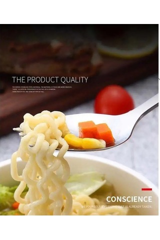 Besthome1 2'li 304 Paslanmaz Çelik Salata Seti, Yemek, Tatlı İçin, Seyahat Kullanım, Açık Gri Gümüş Gümüş