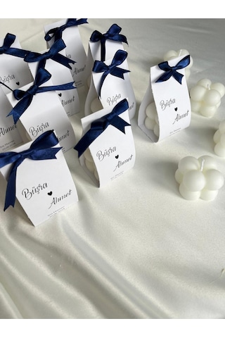 Bernami Mumluk Şamdanpinterest 50 Adet Lacivert Kurdeleli Kağıt Bubble Mum Söz, Nişan, Nikah, Kına Ve Bebek Hediyelik Diğer