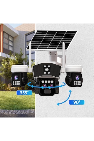 O-kam 9095 12mp 10x Zoom 4 Lens 3 Ekran Ultrahd 4g Solar Akıllı Güvenlik Kamerası