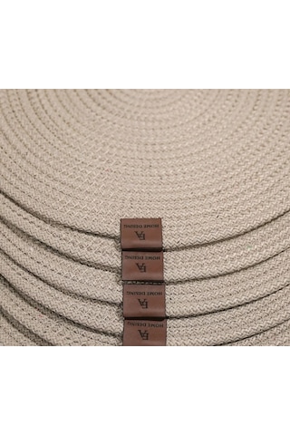 4 Adet Hasır Görünümlü Jüt Supla, Amerikan Servis Lüx Sunum Tabak Altlığı - Bej Bej