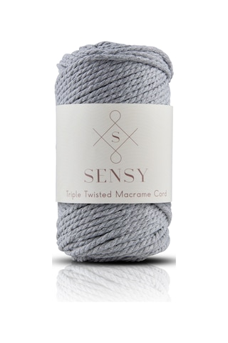 Sensy Premium 3 Büküm Makrome Ipi 3mm Üç Büküm Taranan Halat Ip 3lü Set Sütlü Kahve-açık Gri-ekru