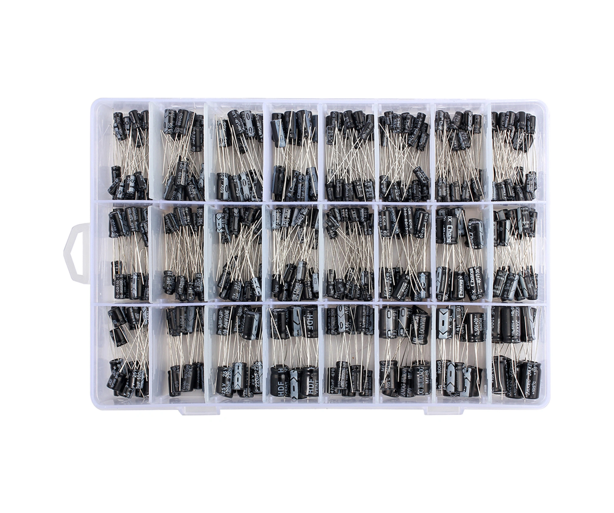 Yunboo Alüminyum Elektrolitik Kondansatör Seti, 500 Adet, 24 Farklı Değer 0.1uf-1000uf , 16v-50v, Elektronik Devreler İçin Profesyonel Takım