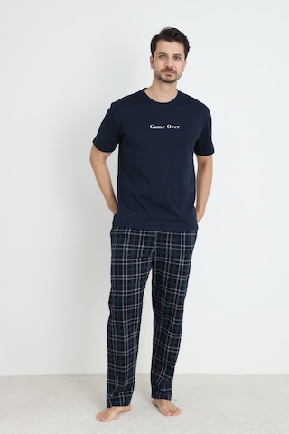 Arcan Arc Erkek Pijama Takımı Kısa Kol Düğmeli Lacivert