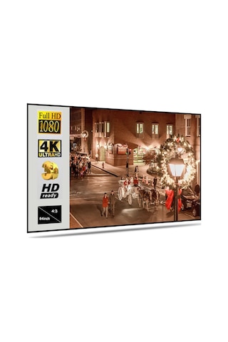 Vkemall 84 İnç 4:3 Metal Işık Dayanıklı Katlanabilir Projeksiyon Ekranı