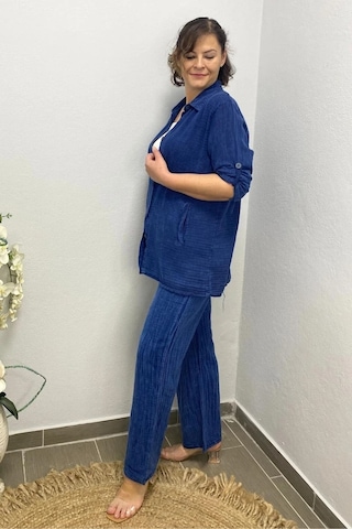 Mia Butik Kadın Lacivert Yıldız Detaylı Pamuklu 3 Lü Takım Lacivert