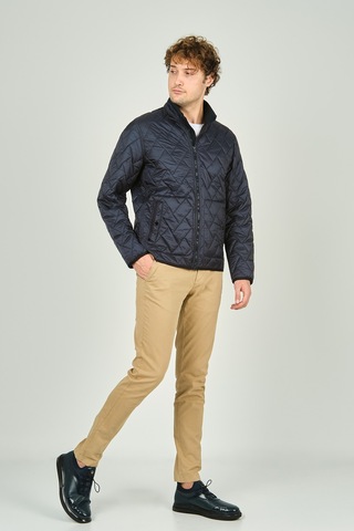 Allegro Erkek Dik Yaka Fermuarlı Cep Detaylı Kapitone Mont 4355 Lacivert Lacivert