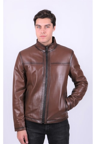 New Zaya Leather Erkek Açık Kahverengi Deri Mont (468603729) Açık Kahverengi