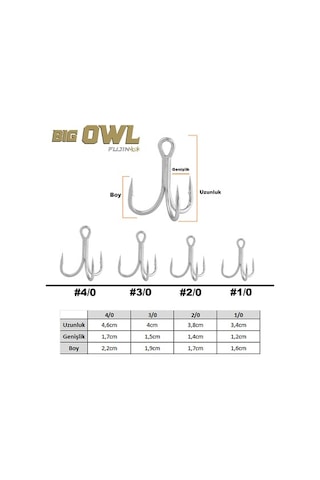Fujin Big Owl 3/0 Üçlü Kanca