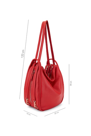 Bruno Rossi Bag Kadın Hakiki Deri Kırmızı Sırt & Omuz Çantası 1048 Mlx14g Bn Cnt Sk25-26 Rosso Kırmızı