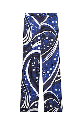 Pucci Şık Ipek Twill Pantolon Navy Multi