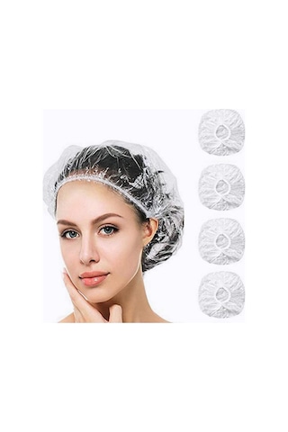 Tek Kullanımlık Duş Boneleri, Kadınlar İçin Su Geçirmez Banyo Boneleri, Şeffaf Büyük Saç Boneleri 100 Adet