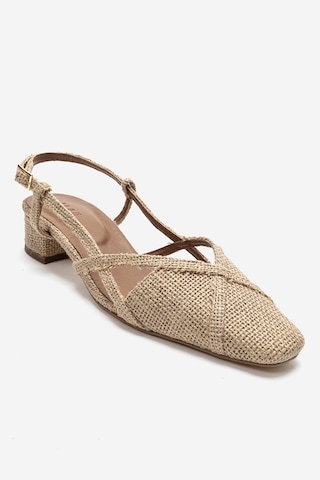 Luvishoes Olena Bej Hasır Kadın Topuklu Sandalet Bej - Bej