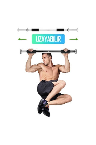 Kapı Barfiksi Süngerli Krom Koridor Barfix Aleti Demiri Şınav Çubuğu Chin Up Pull Up Demiri 62-100cm