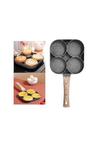 Homyl 4 Delikli Omlet Tavası Yumurta Kızartma Pişirme Mutfağı Gazlı + İndüksiyon Ocak