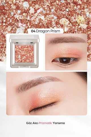 Topaklanmayan, El Yapımı Glitter Far Modern Shadow Glitter Prism No.4 Dragon Prism 4 Coral