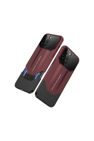 IPhone Uyumlu 14 Pro Max Kılıf Çift Parçalı Zore Ays Pro İkili Kapak-siyah-gri