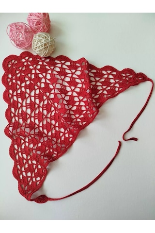 Handmade Örgü Eşarp / Örgü Bandana 243803838 Kırmızı-kırmızı