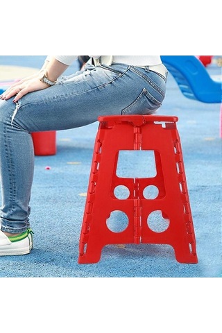 Bloomnest Katlanır Masaj Taburesi Dot Plastik Küçük Sandalye, 29x22x39cm, Kırmızı Altın Siyah, Pratik Ve Taşınabilir, Güvenli Kullanım İçin Uygun Altın - Siyah