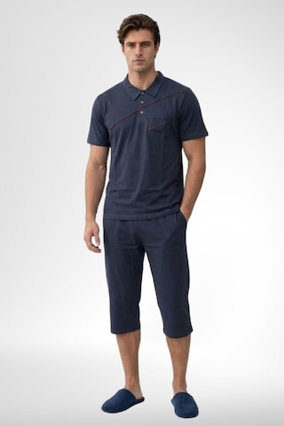 Mecit Pijama Mecit 4007 Antrasit Pamuklu Büyük Beden Kapri Erkek Pijama Takımı