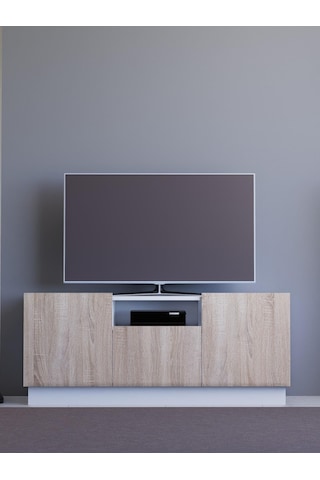 Detamob Lora Tv Ünitesi, Tv Sehpası, Beyaz/sonoma & Karbon Gri/sonoma Beyaz