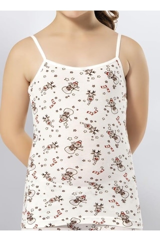 Kota 3405 Kız Çocuk Renkli Desenli İp Askılı Atlet 12 Adet 001