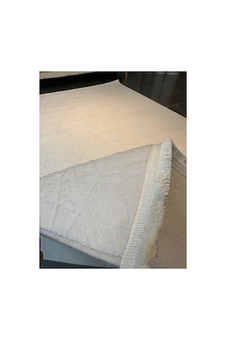 Merinos Vista %100 Akrilik Beyaz Kesme Halı Yolluk Antre Koridor Salon Halısı Geometrik Desenli 76590-60