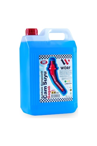 Wörf 30°c Gagalı Bidon Kolay Döküm Şampuanlı Antifirizli Cam Suyu 5 L